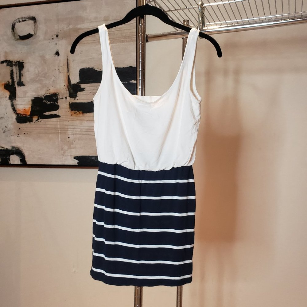 Mimi Chica Nautical White and Blue Mini Dress